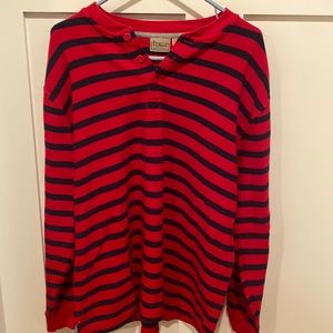 Red and navy L.L. Bean waffle sweater size medium